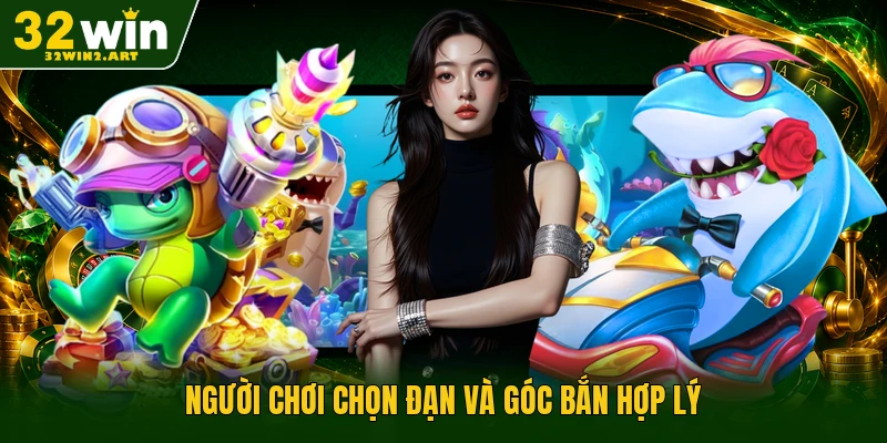 Người chơi chọn đạn và góc bắn hợp lý