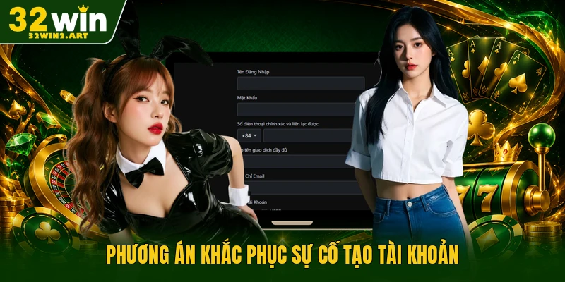 Phương án khắc phục sự cố tạo tài khoản