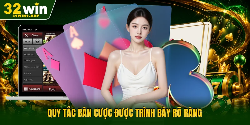 Quy tắc bàn cược được trình bày rõ ràng